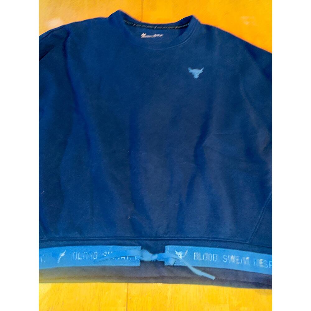 Under Armour Project Rock XL Blue Crew Neck Sweatshirt Pullover‎